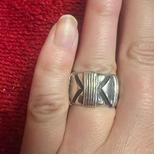 Sterling silver wide band ring. Size 7.